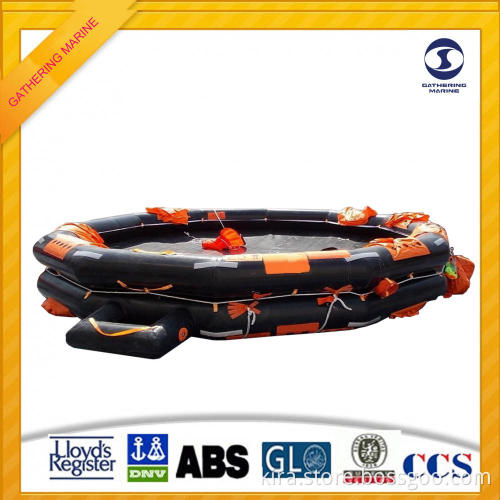 Both Sides of acanopied reversible Open Inflatable Life Raft